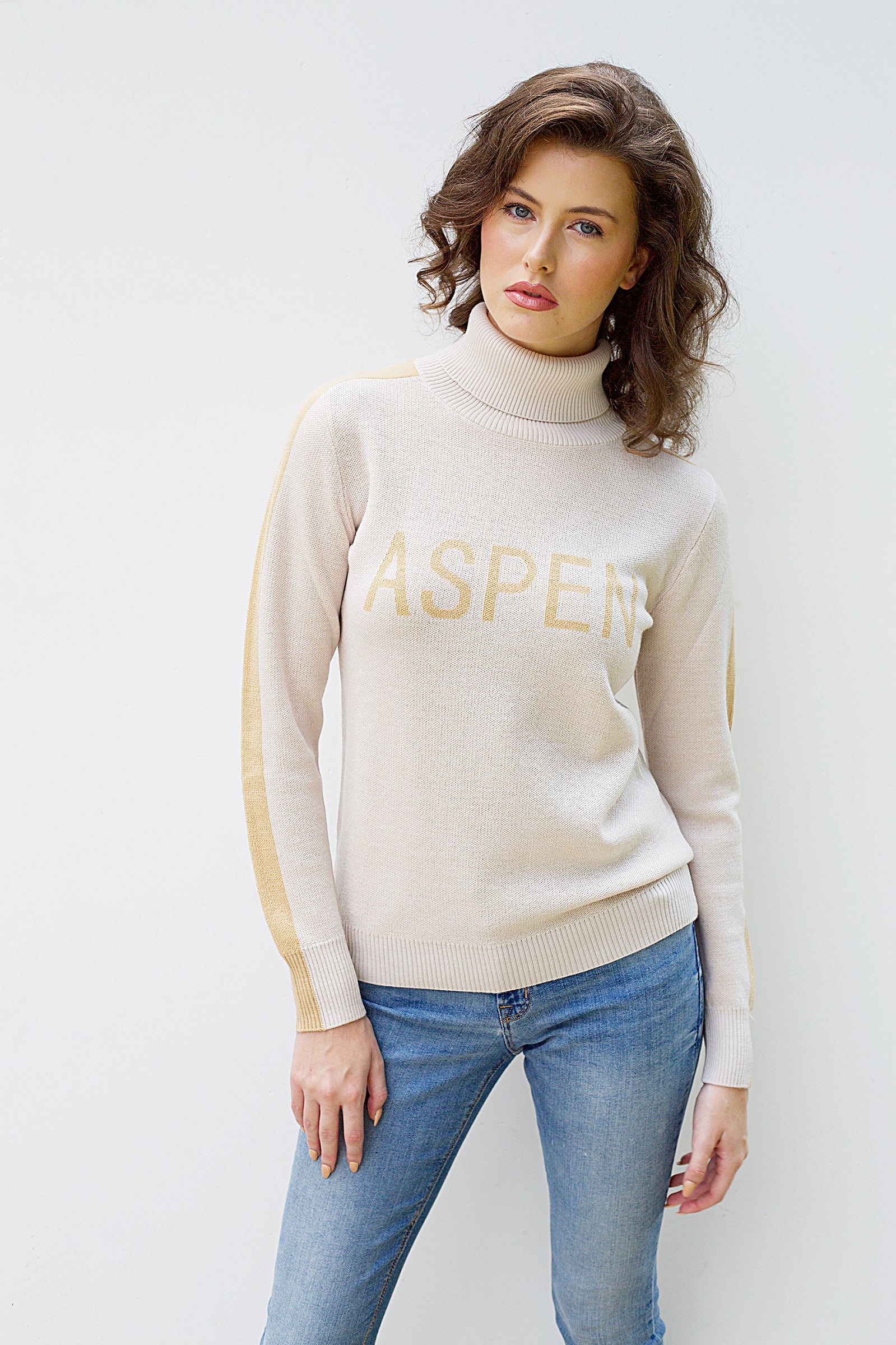 100% Italian Merino Wool Aspen Sweater Turtleneck Long Sleeve Warm Soft Knitted Pullover