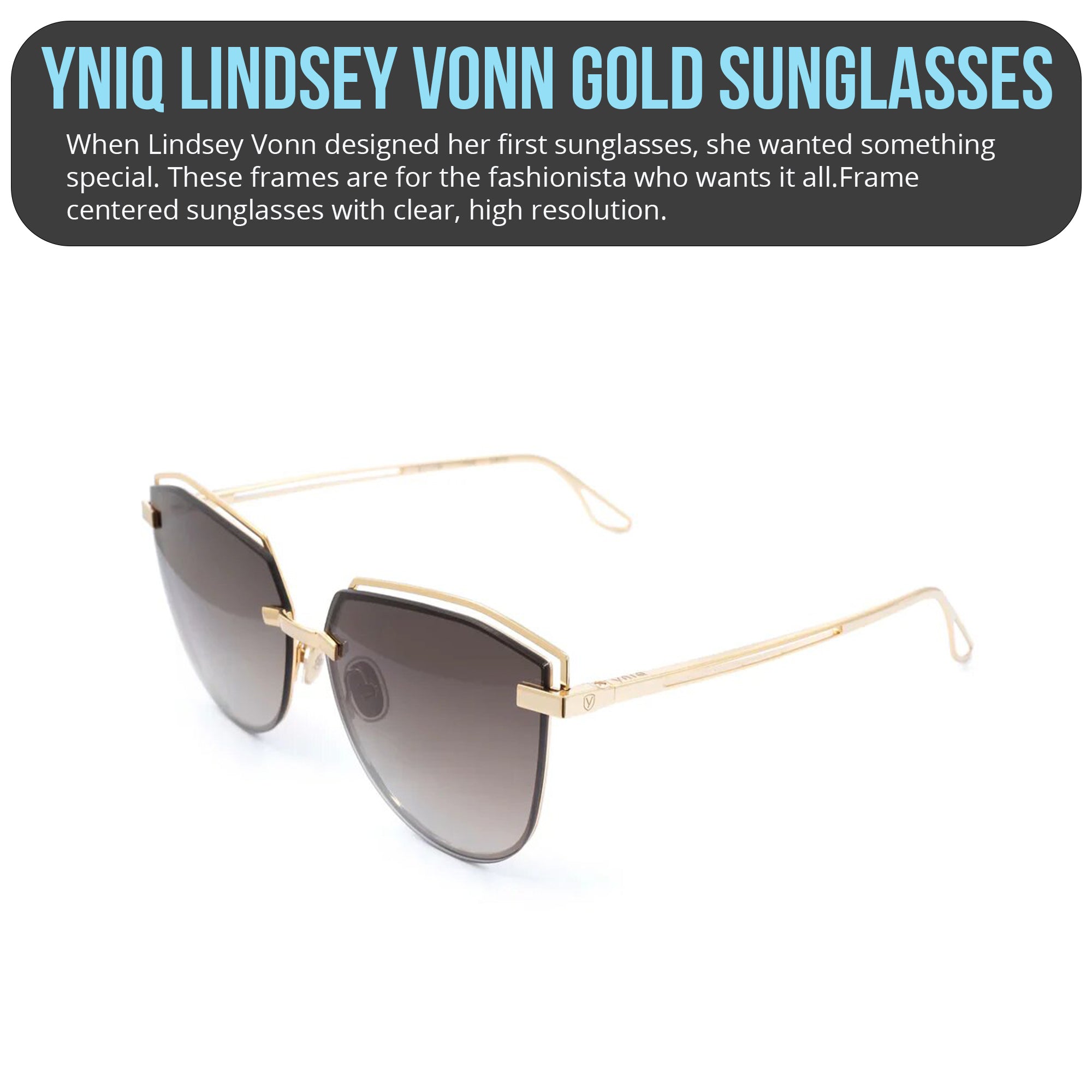 Yniq Lindsey Vonn Edt One Gold Sunglasses - women gold sunglasses with UV Protection