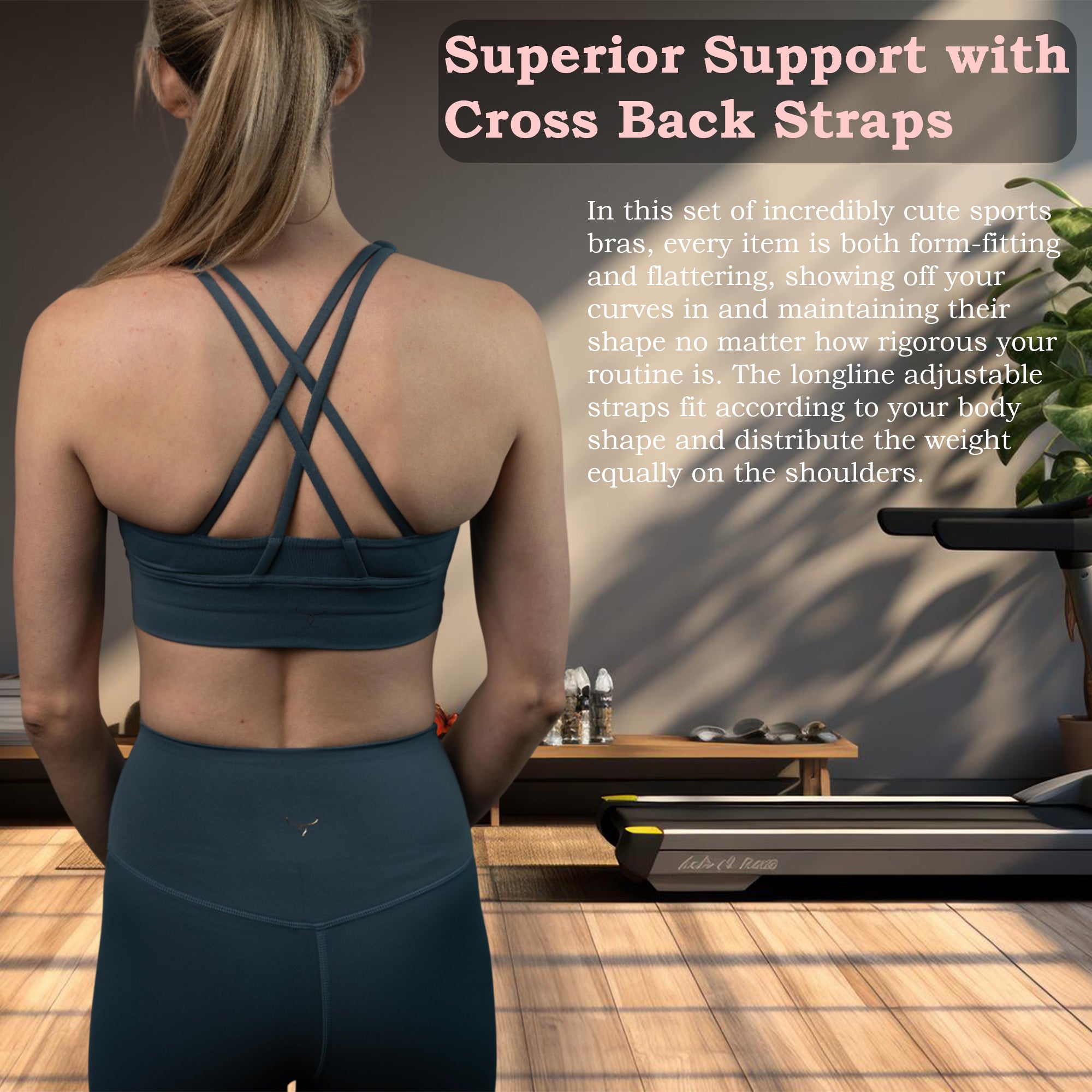 Vita Atletica Chiara Bra Top with Comfortable Support and Style - Sports Bra for Yoga Training & Gym