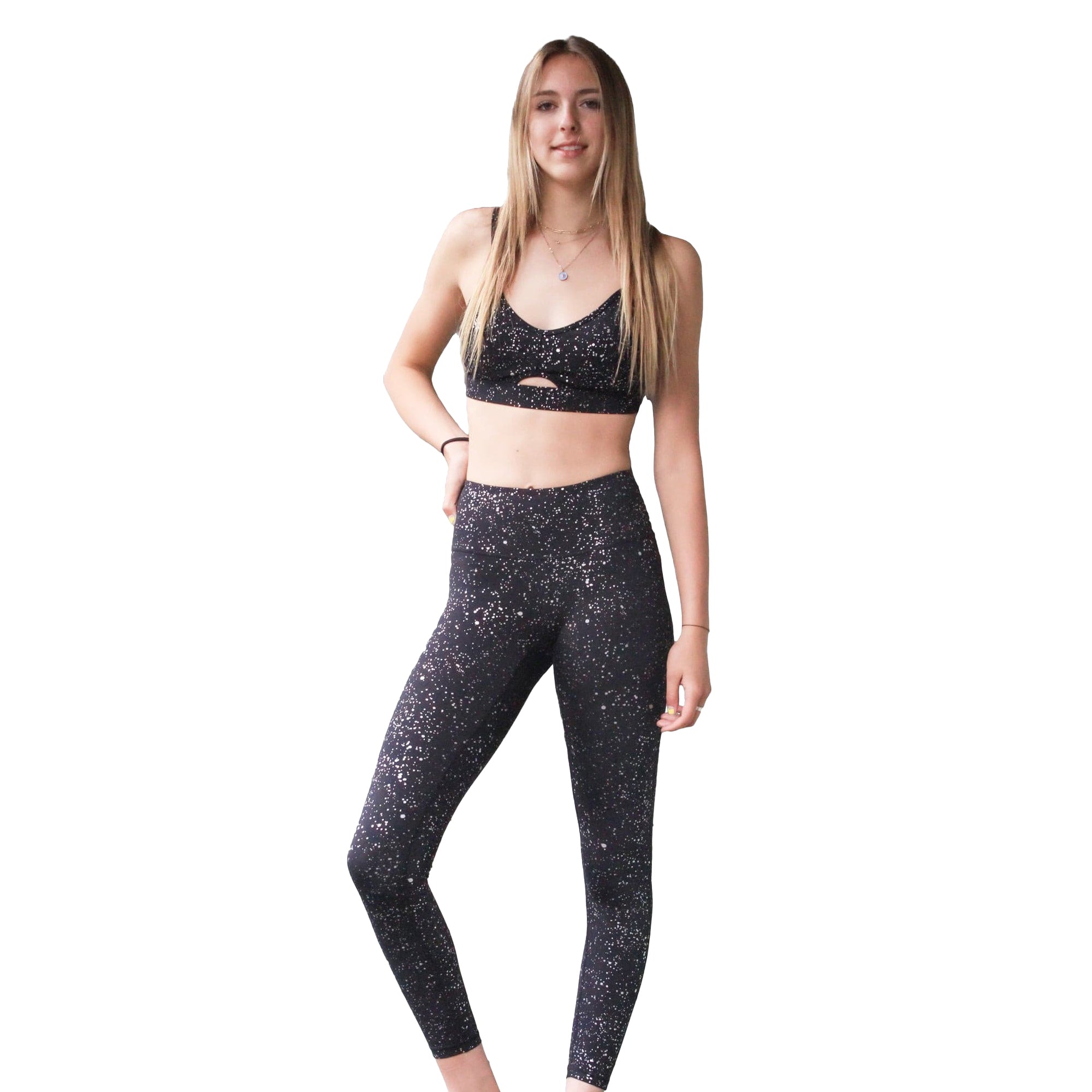 Donatella Mid-Waist Active Wear Sparkle Leggings Perfect for gym
