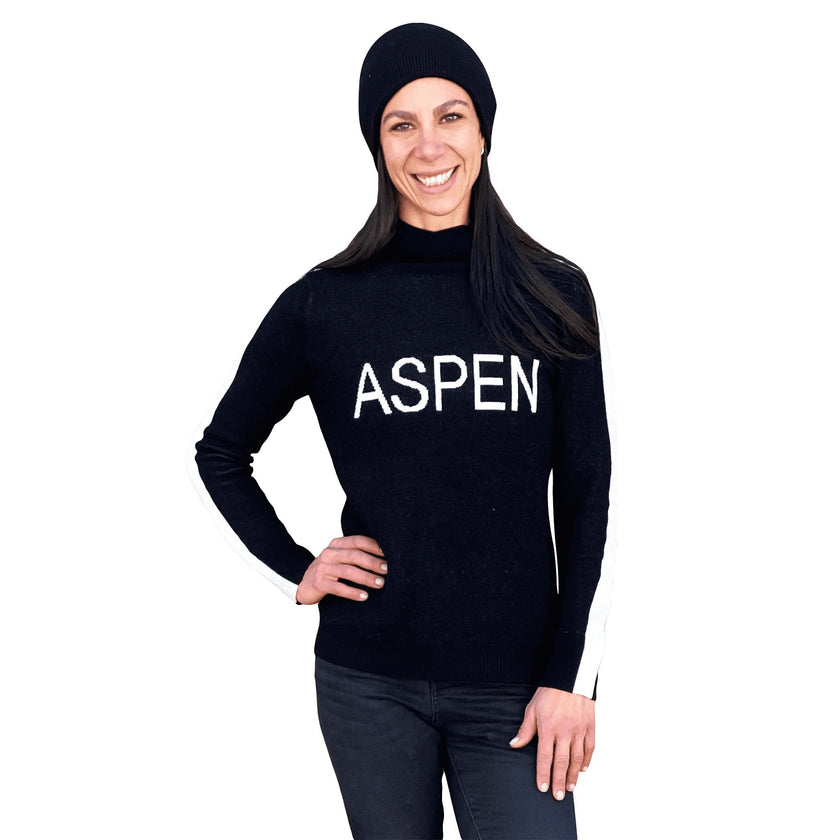 Aspen Snow Society 100% Italian Merino Wool Turtleneck Sweater for Women