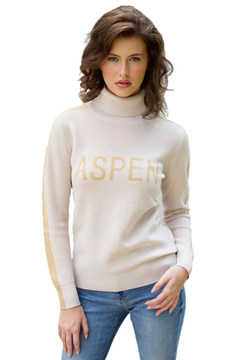 100% Italian Merino Wool Aspen Sweater Turtleneck Long Sleeve Warm Soft Knitted Pullover