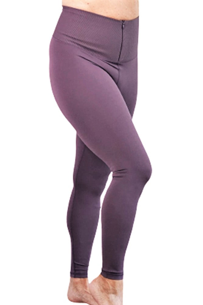 GapFit Women Yoga Pants Leggings Purple Back Zipper Stretch Full