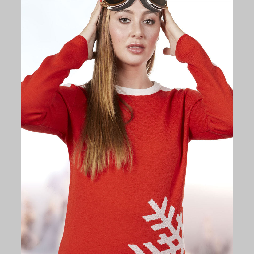 Central Park Snow Tunic Sweater In Red • Impressions Online Boutique